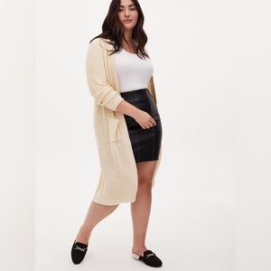Torrid Ivory Shaker Stitch Open Front Longline Cardigan #051